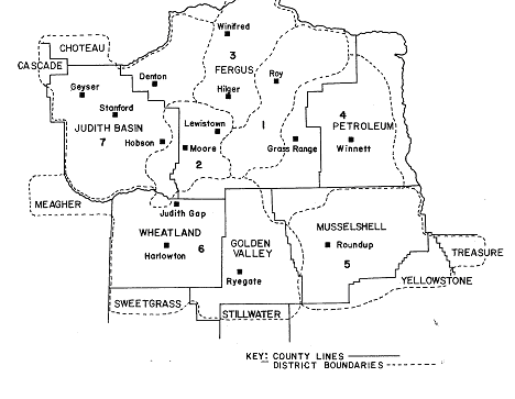 Map of Fergus Electric Cooperative's Service Area